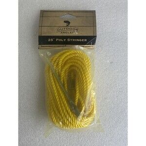 Fishing Stringer, 25 Foot Braided Heavy Duty Poly Yellow With Tapered Needle